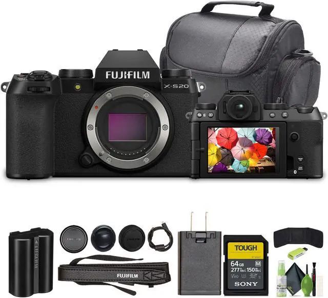 Main image of Fujifilm X-S20 Professional Compact Digital Mirrorless Camera Body Black Bundle