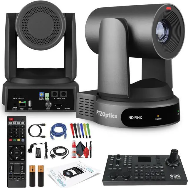 Main image of PTZOptics Move 4K PTZ Camera with 30x Zoom (Gray) (PT30X-4K-GY-G3) + SuperJoy PTZ Controller