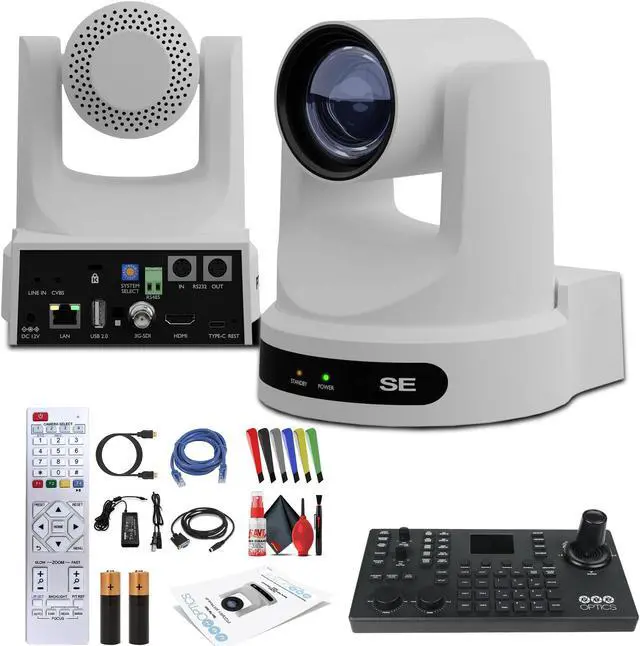 Main image of PTZOptics Move SE PTZ Camera with 30x Optical Zoom (White) (PT30X-SE-WH-G3) + PTZOptics SuperJoy PTZ Camera Joystick Controller
