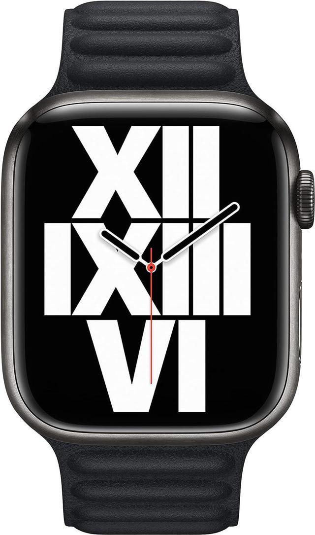Alt view image 3 of 3 - Apple Watch Band - Leather Link (45mm) - Midnight - S/M