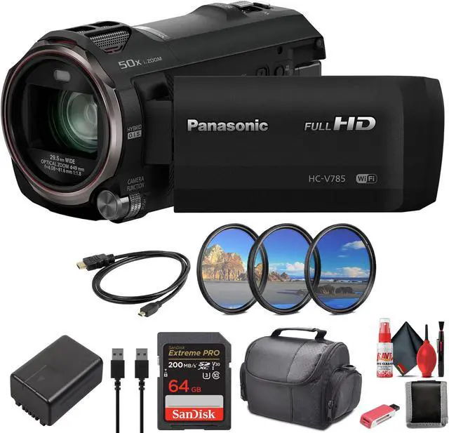Panasonic HC-V785K Full HD Camcorder Bundle with Accessories For
