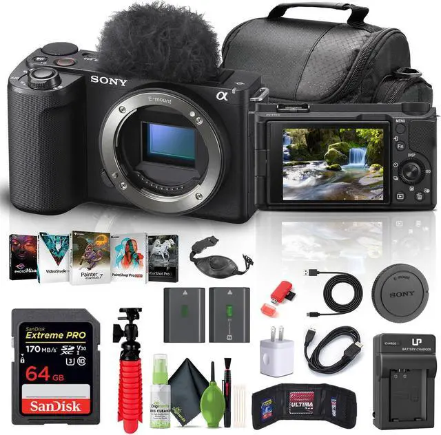 Main image of Sony Alpha ZV-E10 II Mirrorless Camera + 64GB Memory Card +  Photo Software + More