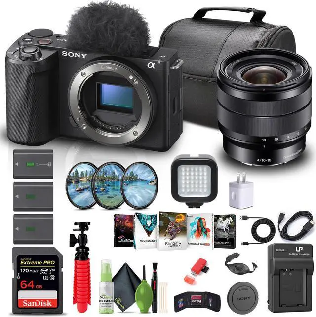 Main image of Sony Alpha ZV-E10 II Mirrorless Camera + Sony E 10-18mm Lens + 64GB Memory Card + More