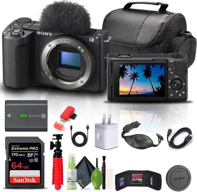 Main image of Sony Alpha ZV-E10 II Mirrorless Camera + 64GB Card + Bag + Card Reader + HDMI + More