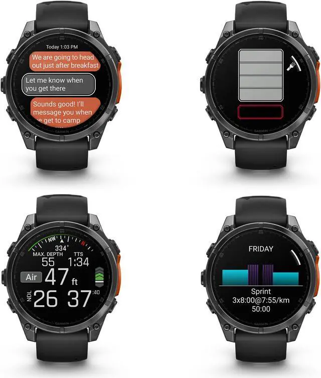 Alt view image 4 of 4 - fenix 8  47 mm, AMOLED, Slate Gray with Black Silicone Band