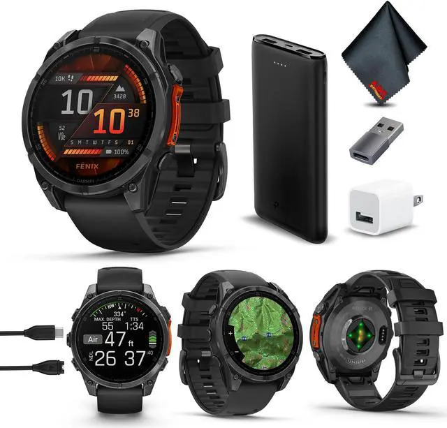 Main image of fenix 8  47 mm, AMOLED, Slate Gray with Black Silicone Band