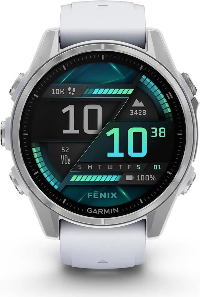 Alt view image 2 of 4 - fenix 8  43 mm, AMOLED, Silver with Whitestone Silicone Band