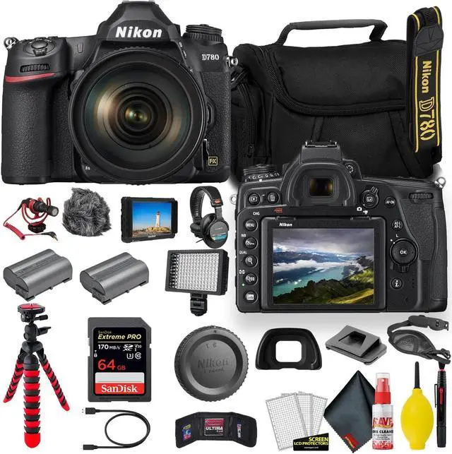 Alt view image 2 of 2 - Nikon D780 24.5 MP Full Frame DSLR Camera with 24-120mm Lens (1619) - Video Bundle  - W/ Sandisk Extreme Pro 64GB Card + Rode Mic + 4K Screen + Headphones + Extra Battery + Nikon Case + More (Renewed)