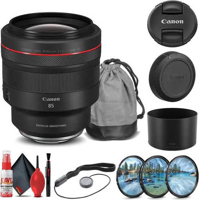 Alt view image 3 of 3 - Canon RF 85mm f/1.2L USM DS Lens (3450C002) + Filter Kit + Cap Keeper + More