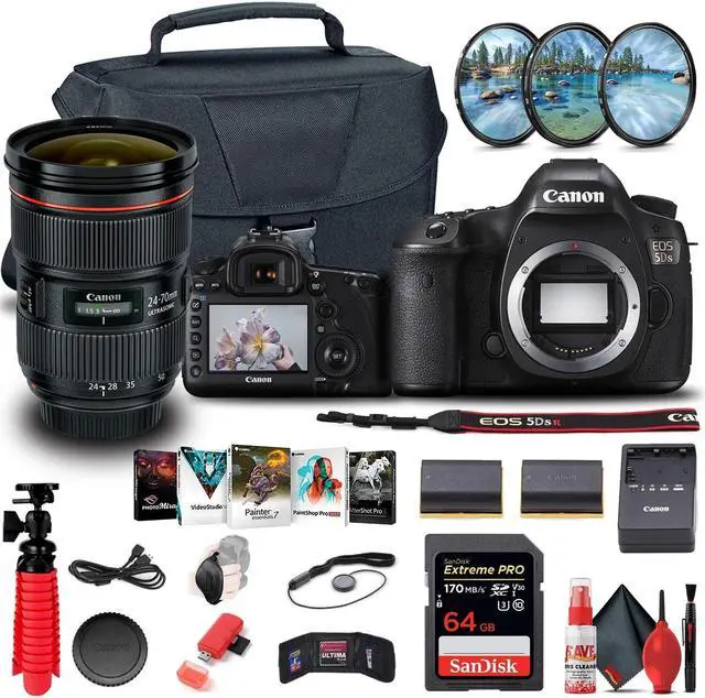 Alt view image 3 of 3 - Canon EOS 5DS DSLR Camera (0581C002) + EF 24-70mm Lens + 64GB Card Advanced Bundle