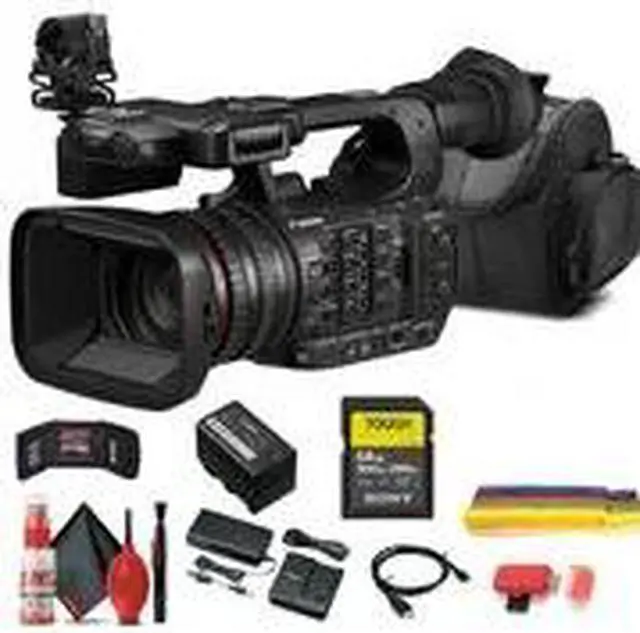 Alt view image 2 of 3 - Canon XF605 UHD 4K HDR Pro Camcorder (5076C002) With 64GB Card + Bag Bundle