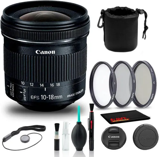 Alt view image 3 of 3 - Canon EF-S 10-18mm f/4.5-5.6 IS STM Lens (9519B002) + Filter Kit + More