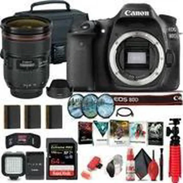 Alt view image 2 of 3 - Canon EOS 80D DSLR Camera (Body Only) (1263C004) + Canon EF 24-70mm Lens + 64GB Ultimate Bundle