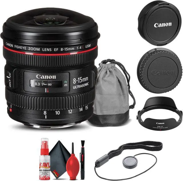 Alt view image 3 of 3 - Canon EF 8-15mm f/4L Fisheye USM Lens (4427B002) + Cap Keeper Base Bundle