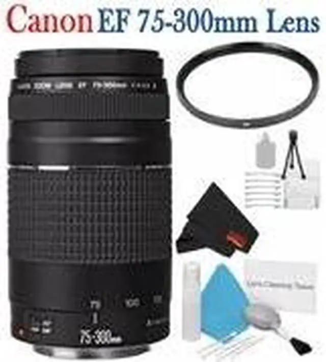Alt view image 3 of 3 - 6Ave Canon EF 75-300mm f/4-5.6 III Telephoto Zoom Lens 6473A003 + 58mm UV Filter + Deluxe Starter Kit + Deluxe 3pc Lens