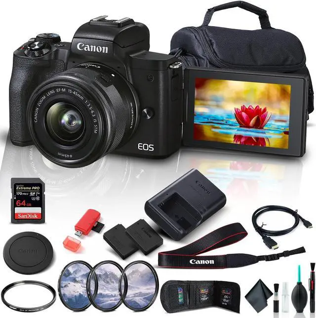 Alt view image 3 of 3 - Canon EOS M50 Mark II Mirrorless Digital Camera with 15-45mm Lens - Bundle