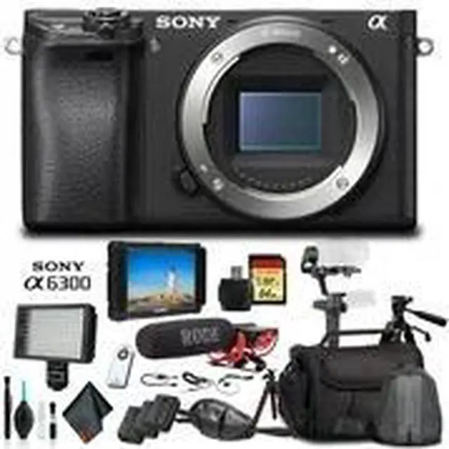 Alt view image 2 of 3 - Sony Alpha a6300 Mirrorless Camera Black ILCE6300/B With Soft Bag, Zhiyun-Tech WEEBILL Stabilizer, Tripod, 2x Extra Batteries, Rode Mic, LED Light, 2x 64GB Cards, External 4K Monitor