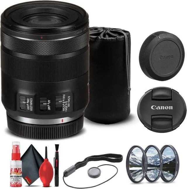 Alt view image 3 of 3 - Canon RF 85mm f/2 Macro IS STM Lens (4234C002) + Filter Kit + Lens Pouch Base Bundle