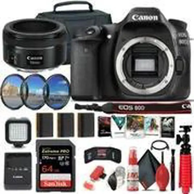 Alt view image 2 of 3 - Canon EOS 80D DSLR Camera (Body Only) (1263C004) + EF 50mm Lens + 64GB Ultimate Bundle