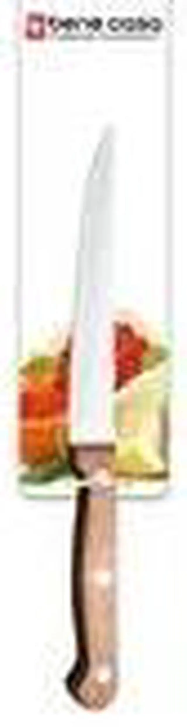 Alt view image 2 of 3 - Bene Casa Chef knife with rosewood handle, stainless steel blade, full tang and triple riveted handle 5" Utility Knife