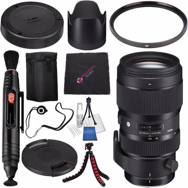 Alt view image 3 of 3 - Sigma 50-100mm f/1.8 DC HSM Art Lens for Canon EF #693954 + Lens Pen Cleaner + Microfiber Cleaning Cloth + Lens Capkeeper + Flexible Tripod Bundle (International Model No Warranty)
