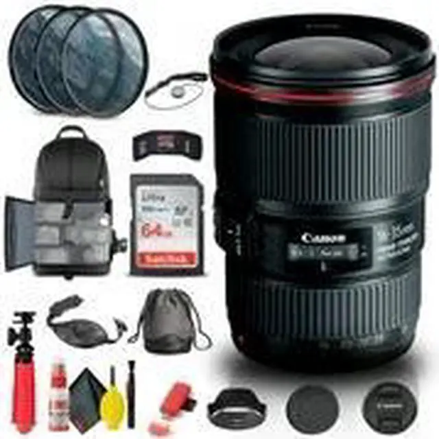 Alt view image 2 of 3 - Canon EF 16-35mm f/4L IS USM Lens (9518B002) + Filter + BackPack + 64GB + More