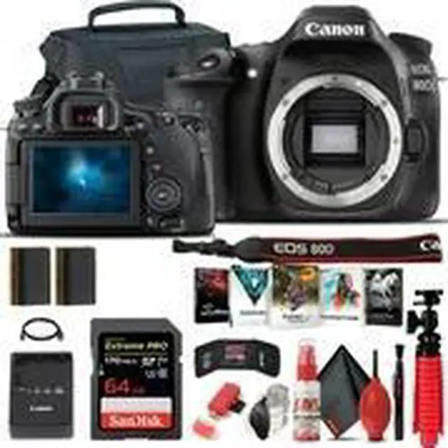 Alt view image 2 of 3 - Canon EOS 80D DSLR Camera (Body Only) (1263C004) + 64GB Card + Case Starter Bundle