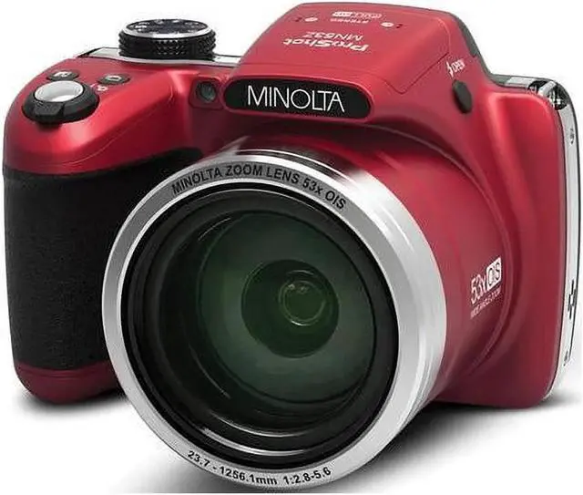 Alt view image 9 of 9 - Minolta MN53Z-R 16.0-Megapixel 53x Zoom Bridge Camera (Red)