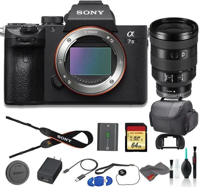 Alt view image 4 of 4 - Sony Alpha a7 III Mirrorless Digital Camera Bundle - With Sony FE 24-105mm f/4 Lens, Bag, 64GB Memory Card, Memory Card Reader and More