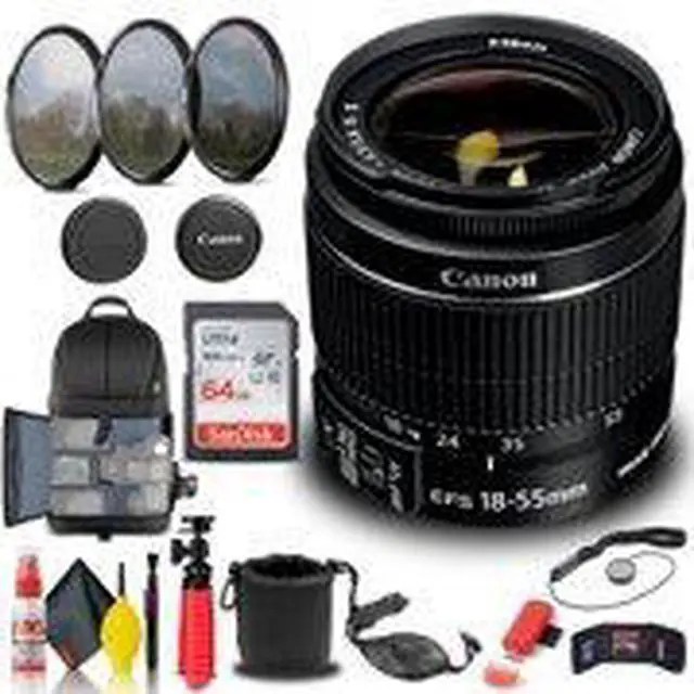 Alt view image 2 of 3 - Canon EF-S 18-55mm f/3.5-5.6 IS II Lens (2042B002) + Filter + BackPack + More