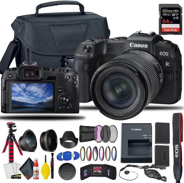 Alt view image 3 of 3 - Canon EOS RP Mirrorless Digital Camera with 24-105mm f/4-7.1 Lens + Extra Canon Battery, Creative Filters + EOS Camera Bag + Sandisk Extreme Pro 64GB Card + 6AVE Cleaning Set, + More