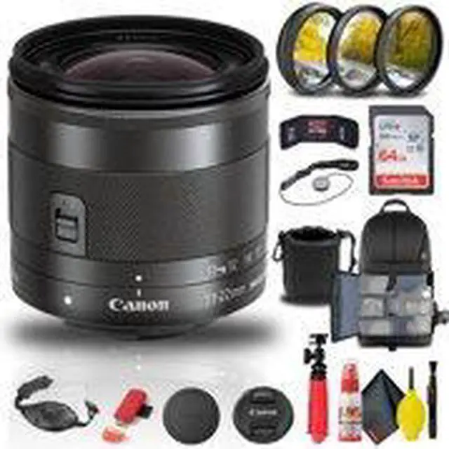 Alt view image 2 of 3 - Canon EF-M 11-22mm f/4-5.6 IS STM Lens (7568B002) + Filter Kit + BackPack + More
