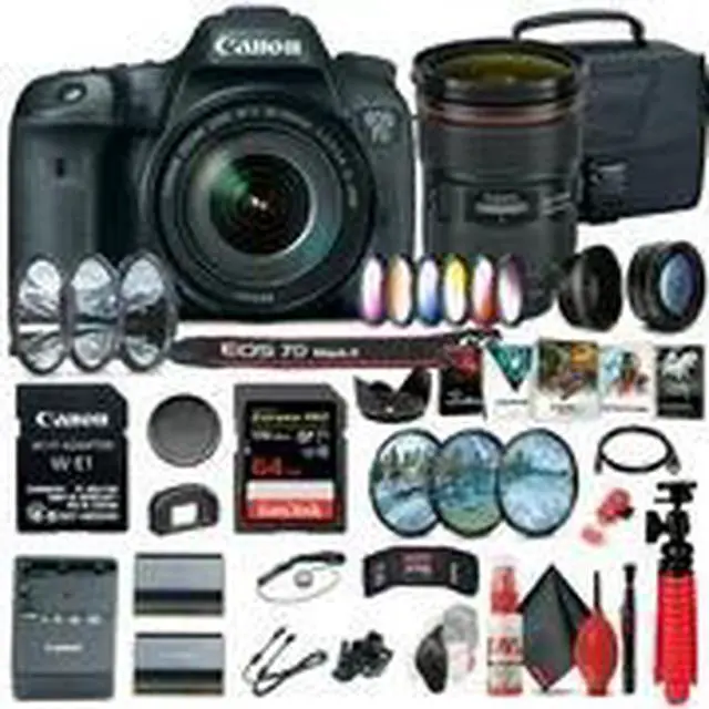 Alt view image 2 of 3 - Canon EOS 7D Mark II DSLR Camera W/ 18-135mm f/3.5-5.6 IS USM Lens & W-E1 Outdoor Bundle