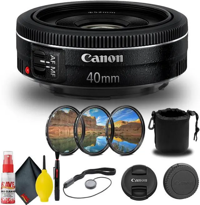 Alt view image 3 of 3 - Canon EF 40mm f/2.8 STM Lens (6310B002) + Filter Kit + Lens Pouch Base Bundle