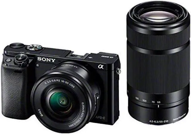 Alt view image 4 of 4 - Sony Alpha a6000 Mirrorless Digital Camera with 16-50mm and 55-210mm Lenses (Black)