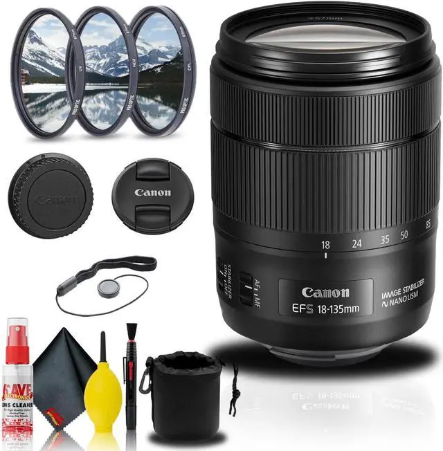Alt view image 3 of 3 - Canon EF-S 18-135mm f/3.5-5.6 IS USM Lens (1276C002) + Filter Kit Base Bundle