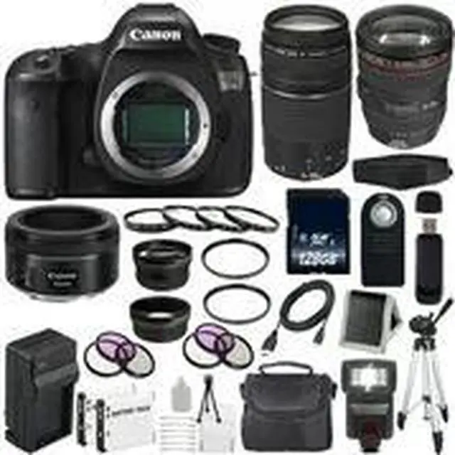 Alt view image 3 of 3 - Canon EOS 5DS DSLR Camera (International Model) 0581C002 + EF 24-105mm f/4L IS USM Lens + Canon EF 75-300 III Bundle