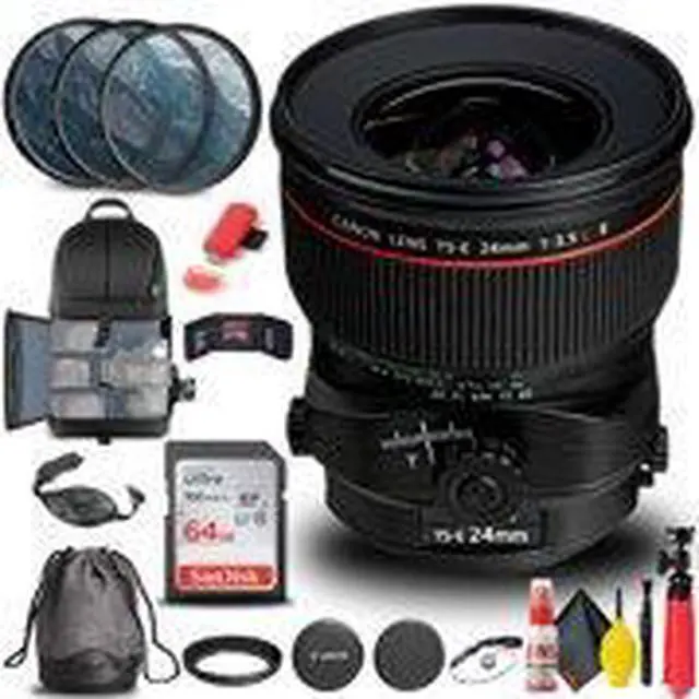 Alt view image 2 of 3 - Canon TS-E 24mm f/3.5L II Tilt-Shift Lens (3552B002) + Filter Kit + More