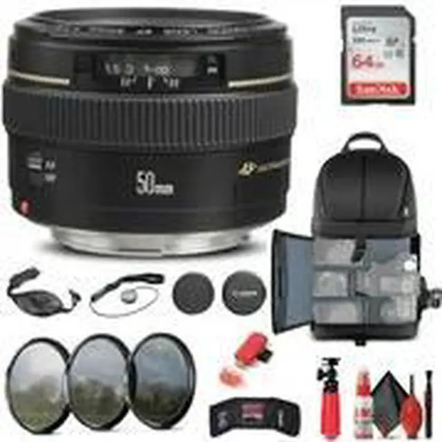 Alt view image 2 of 3 - Canon EF 50mm f/1.4 USM Lens (2515A003) + Filter + BackPack + 64GB Card + More