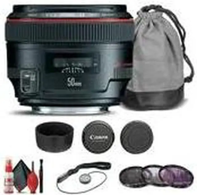 Alt view image 2 of 3 - Canon EF 50mm f/1.2L USM Lens (1257B002) + Filter Kit + Cap Keeper Base Bundle