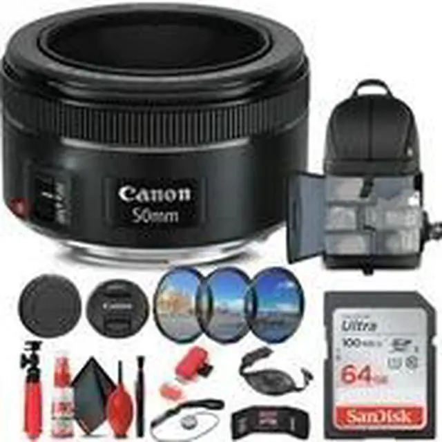 Alt view image 2 of 3 - Canon EF 50mm f/1.8 STM Lens (0570C002) + Filter + BackPack + 64GB Card + More