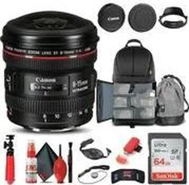 Alt view image 2 of 3 - Canon EF 8-15mm f/4L Fisheye USM Lens (4427B002) + BackPack + 64GB Card + More