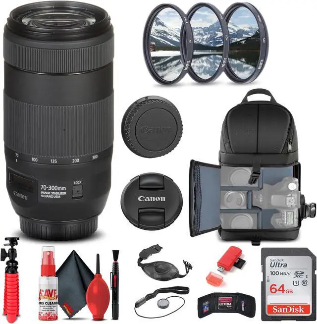 Alt view image 3 of 3 - Canon EF 70-300mm f/4-5.6 IS II USM Lens (0571C002) + Filter + BackPack + More