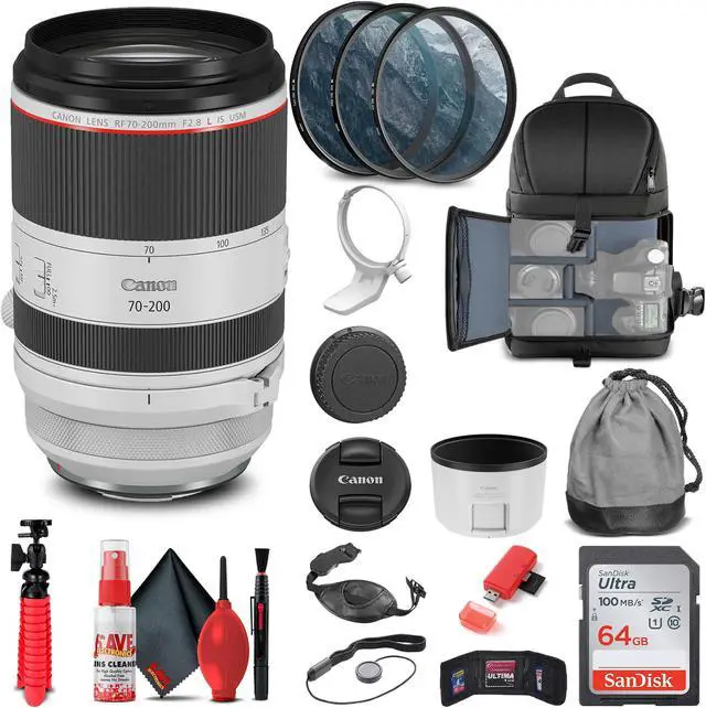 Alt view image 3 of 3 - Canon RF 70-200mm f/2.8L IS USM Lens (3792C002) + Filter Kit + BackPack + More