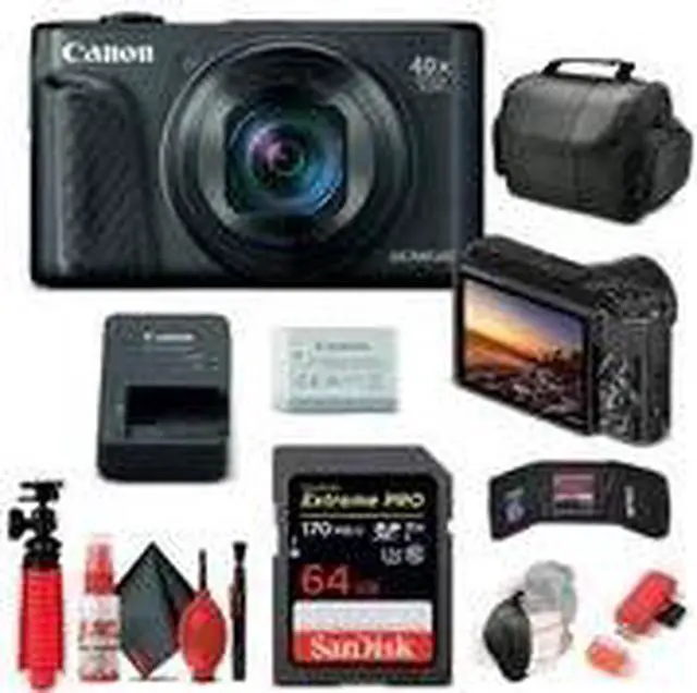 Alt view image 2 of 3 - Canon PowerShot SX740 HS Digital Camera (Black) (2955C001) + 64GB Card Base Bundle