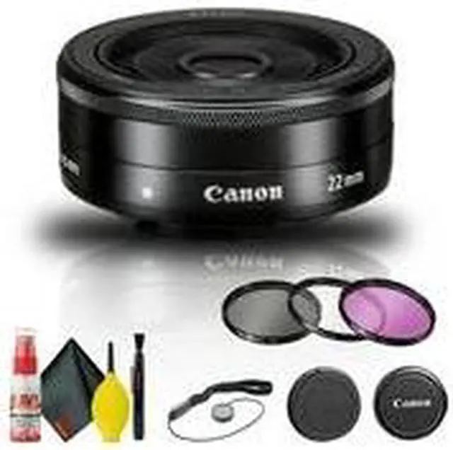 Alt view image 2 of 3 - Canon EF-M 22mm f/2 STM Lens (5985B002) + Filter Kit + Cap Keeper Base Bundle