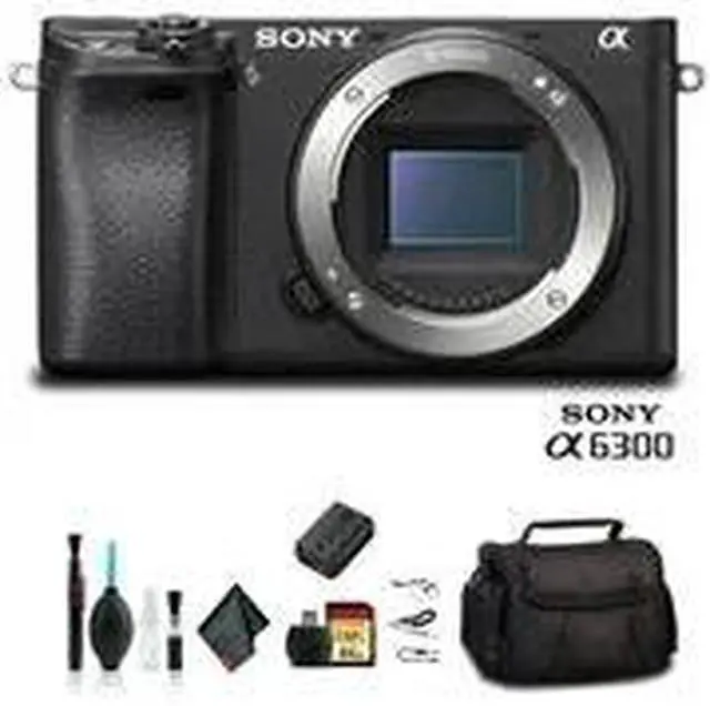 Alt view image 2 of 3 - Sony Alpha a6300 Mirrorless Camera Black ILCE6300/B With Soft Bag, 64GB Memory Card, Card Reader , Plus Essential Accessories