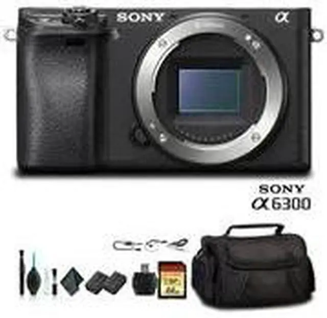 Alt view image 2 of 3 - Sony Alpha a6300 Mirrorless Camera Black ILCE6300/B With Soft Bag, Additional Battery, 64GB Memory Card, Card Reader , Plus Essential Accessories