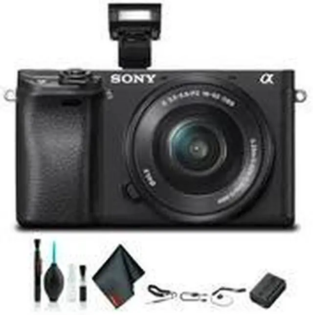Alt view image 2 of 3 - Sony Alpha a6300 Mirrorless Camera with 16-50mm Lens Black ILCE6300L/B Starter Kit