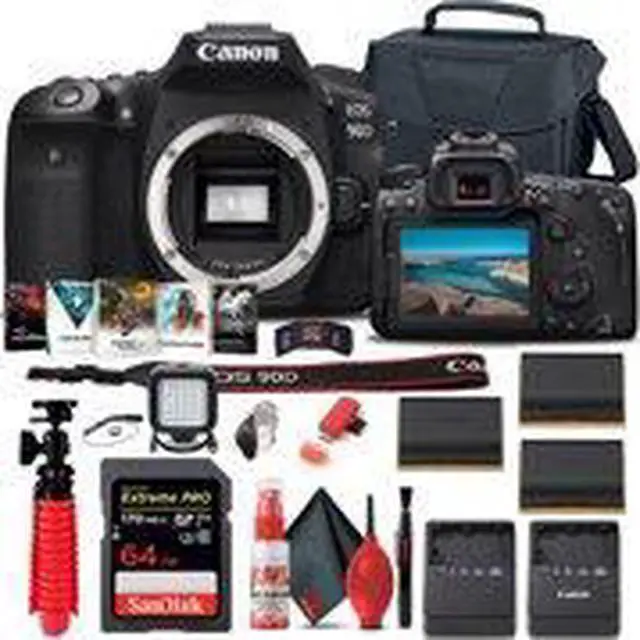Alt view image 2 of 3 - Canon EOS 90D DSLR Camera (Body Only) (3616C002) + 64GB Card + Case + More